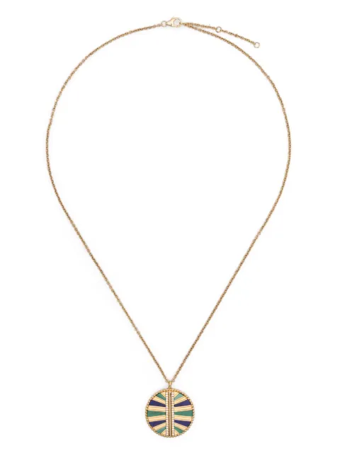 Yvonne Léon 9kt yellow gold Backgammon multi-stone necklace Gold PENDENTIFBACKGAMMON
