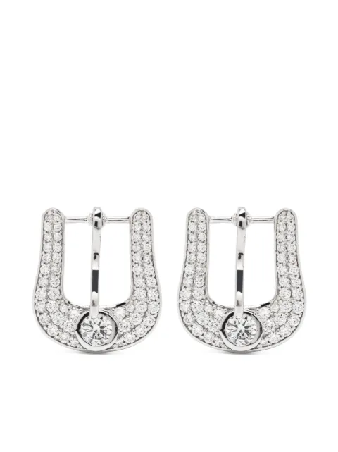 Roses Metals 14kt white gold buckle-motif diamond earrings Silver EARBUCVVS14KWOS