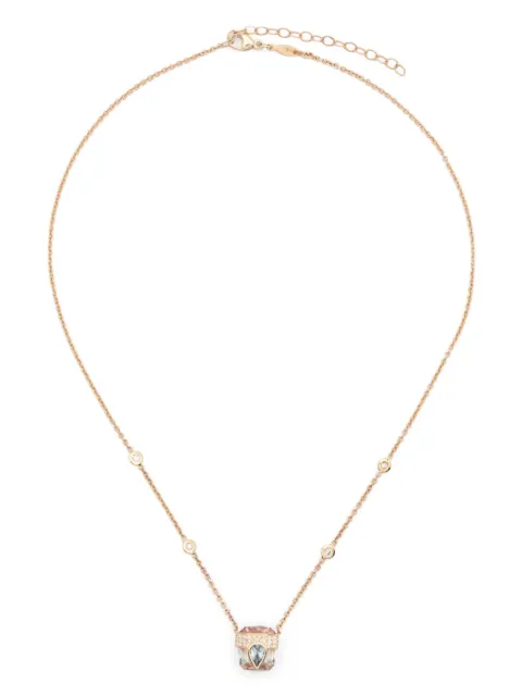 Jacquie Aiche 14kt yellow gold tourmaline diamond necklace Gold 2402021