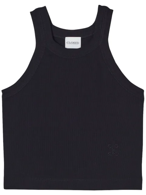 Closed cropped tank top Black C9556842TEM