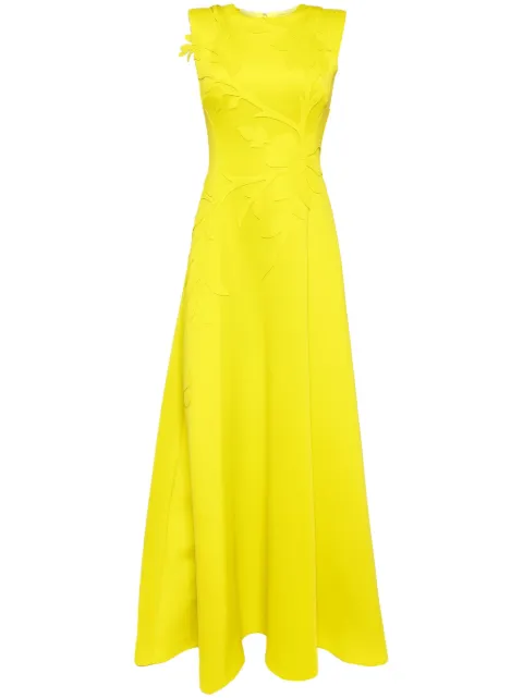 Saiid Kobeisy floral-embroidered neoprene gown Green RTWSS2418