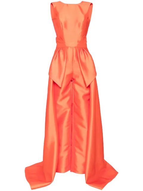 Saiid Kobeisy Mikado detachable overskirt jumpsuit Orange RTWSS2422