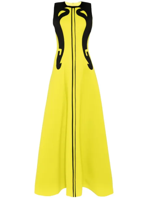 Saiid Kobeisy panelled neoprene gown Green RTWSS2415