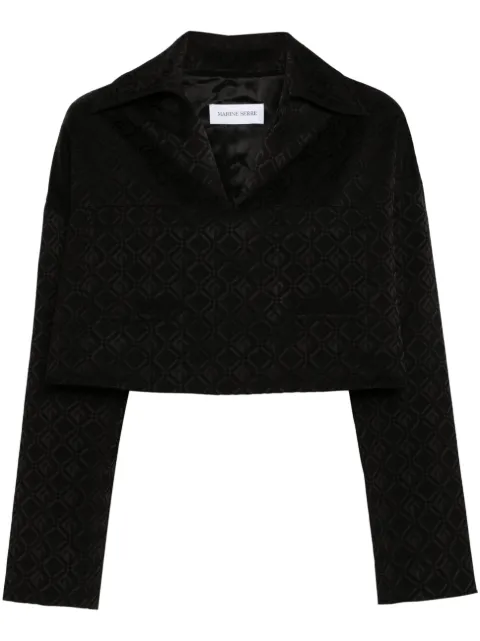 Marine Serre Moonogram jacquard top Black WSI024A