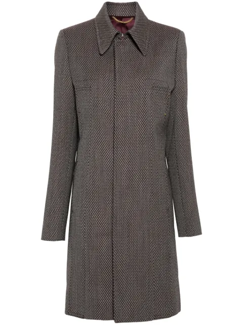 Victoria Beckham jacquard single-breasted coat Brown 1324WCT005619A