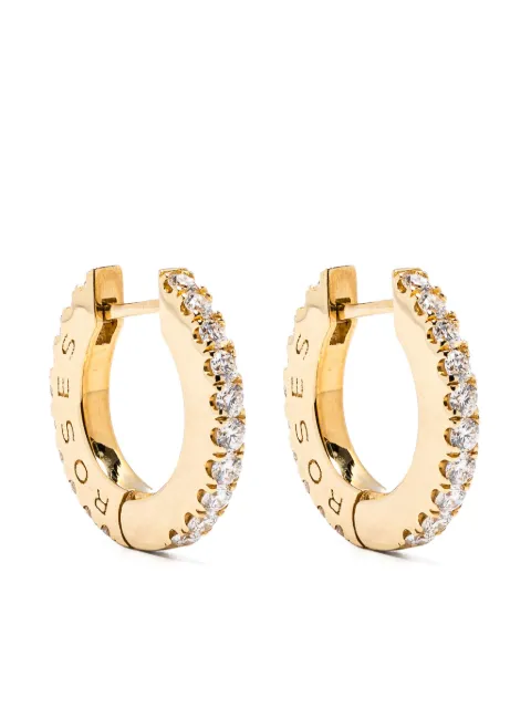 Roses Metals 14kt yellow gold diamonds huggies Gold EARHALO14KYOS