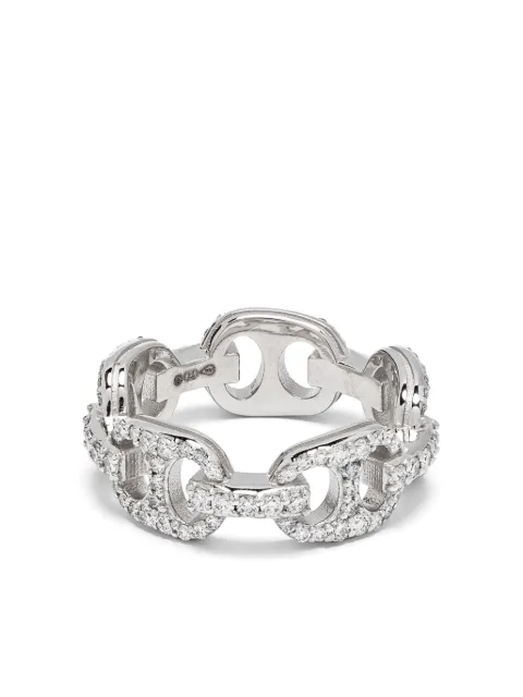 Roses Metals 14kt white gold diamonds chain-effect ring Silver RNGHOUSVVS14KW512