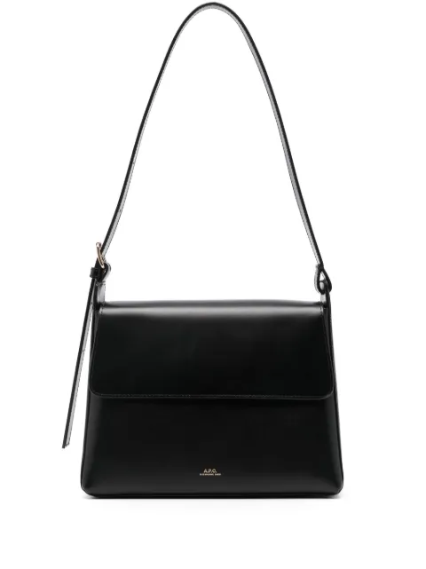 A.P.C. Virginie leather shoulder bag Black PXBRUF61924