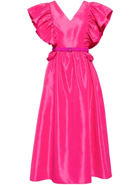 Saiid Kobeisy ruffled taffeta midi dress Pink RTWSS2406
