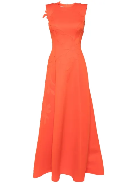 Saiid Kobeisy floral-detail neoprene gown Orange RTWSS2418