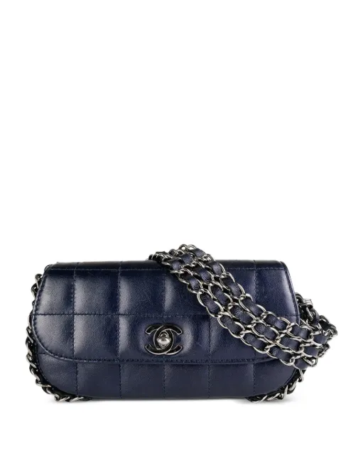 CHANEL Pre-Owned 2004 Choco Bar shoulder bag Blue CHANELDARKBLUEMINICLASSICFLAP