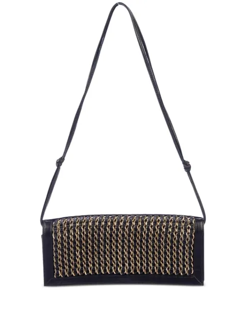 CHANEL Pre-Owned 2003-2004 leather-and-chain shoulder bag Black CHANEL2004VINTAGEEDGYFLAPBAG