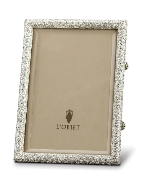 L'Objet Rectangular Pave photo frame (20cm x 25cm) Silver F6003L