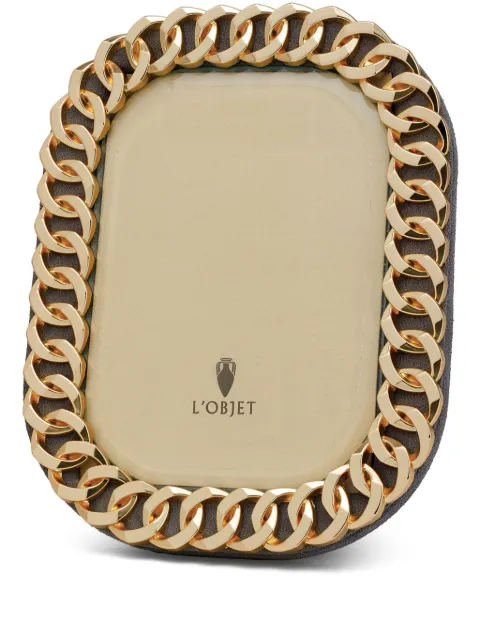 L'Objet Cuban Link photo frame Brown F4101M