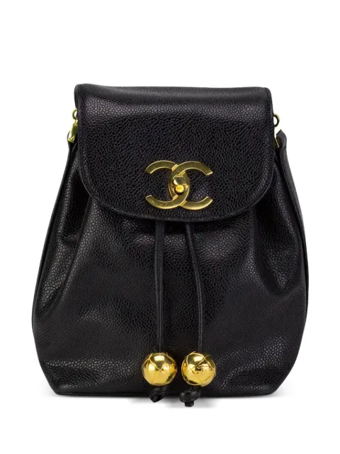 CHANEL Pre-Owned 1993 Mini CC turn-lock backpack Black CHANELMINI1993CAVIARBAG