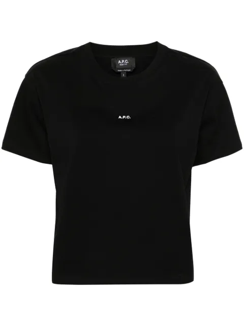 A.P.C. logo-print cropped T-shirt Black COHBWF26387