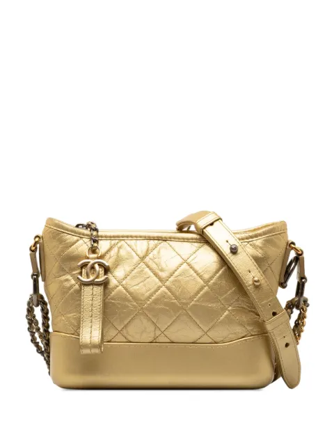 CHANEL Pre-Owned 2017-2018 Small Metallic Lambskin Gabrielle crossbody bag Gold PH34O50SOV6FHQ6T