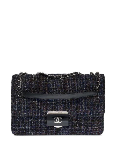 CHANEL Pre-Owned 2017 Beauty Lock Flap tweed shoulder bag Black CHANEL2017TWEEDLAMBSKINQUILTEDBAG