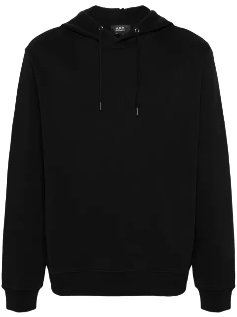 A.P.C. logo-embroidered cotton hoodie Black COHBYM27920