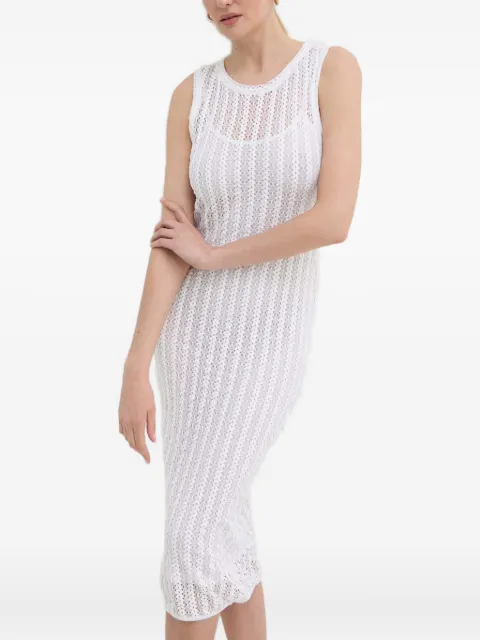 PINKO openwork sleeveless midi dress White 103193A1PY