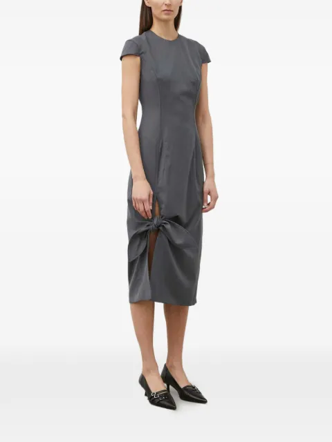 REMAIN knot-detail midi dress Grey 501546514