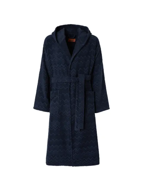 Missoni Home Chalk cotton hooded bathrobe Blue 1D3AC99718
