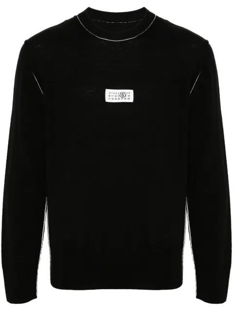 MM6 Maison Margiela numbers-motif fine-knit jumper Black SH0HL0017M13037