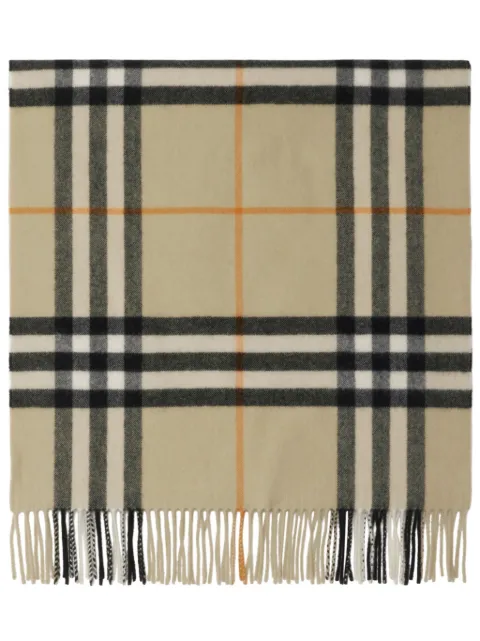 Burberry wide check cashmere scarf Neutrals 8091016