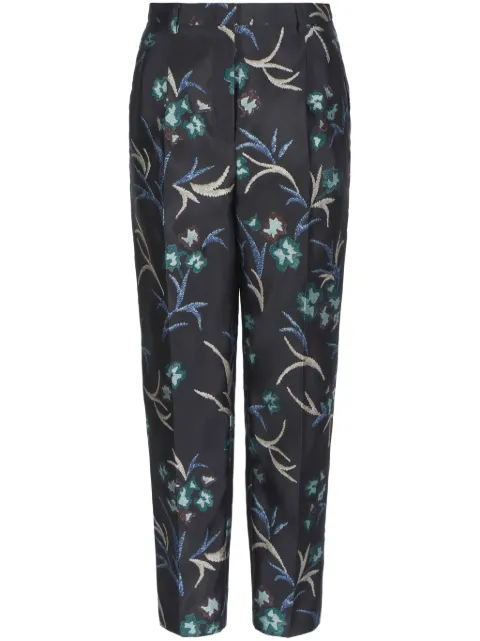 Giorgio Armani floral-print straight trousers Black GW000556TE10913