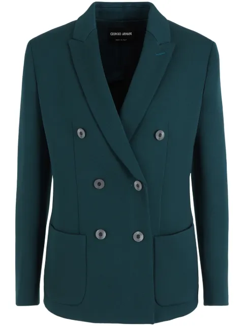 Giorgio Armani notched-lapels double-breasted blazer Green GW000547TE10117