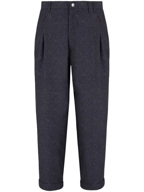 Giorgio Armani pleated cropped tapered trousers Grey GM000288AF12013