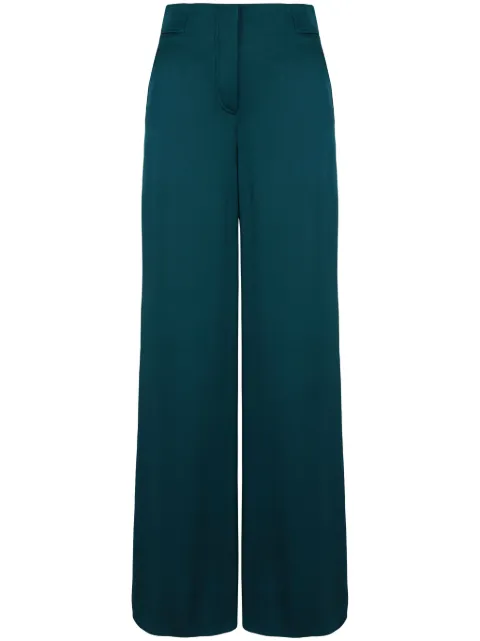 Giorgio Armani wide-leg silk trousers Green GW000168TE10101