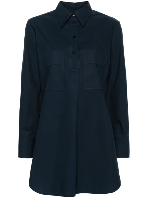 MODES GARMENTS side-slit poplin shirt Blue MGWSHIRT2