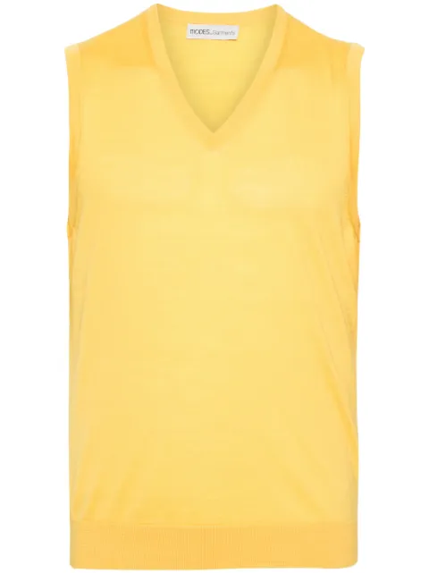 MODES GARMENTS sleeveless merino knitted vest Yellow MGKNIT2