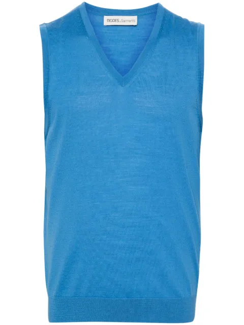 MODES GARMENTS sleeveless merino knitted vest Blue MGKNIT2