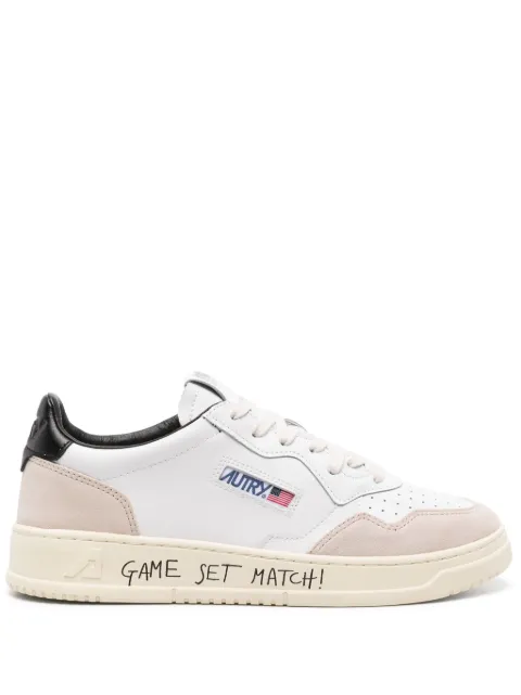 Autry Medalist Low sneakers in white and black suede and leather with lettering White AULMMA04
