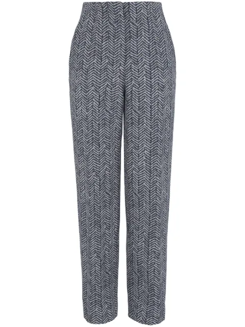Giorgio Armani high-waisted chevron trousers Blue GW000164TE11544