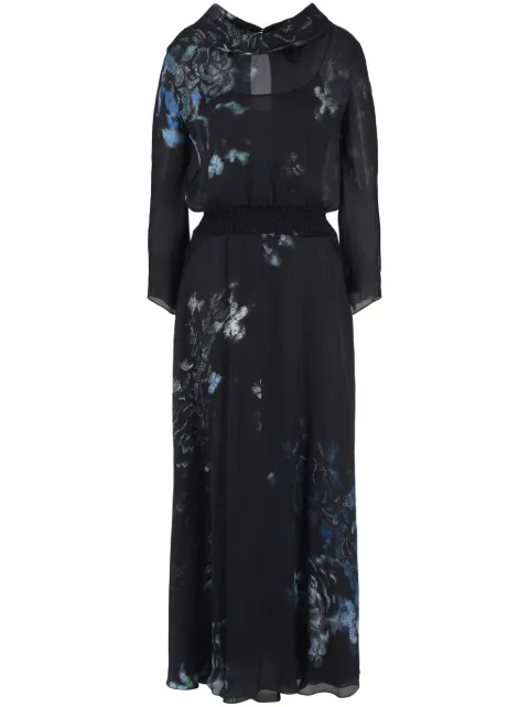 Giorgio Armani floral-print silk maxi dress Black GW000256TE10860