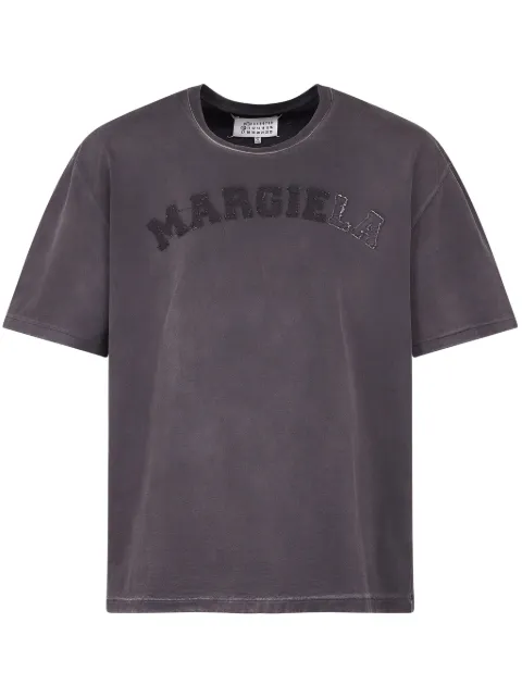 Maison Margiela logo-embroidered cotton T-shirt Black S50GC0685S23883