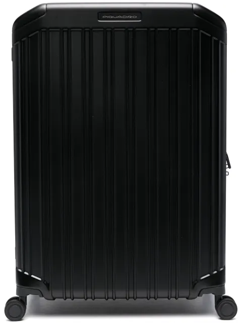 PIQUADRO logo-lettering embossed suitcase Black BV6394PQL