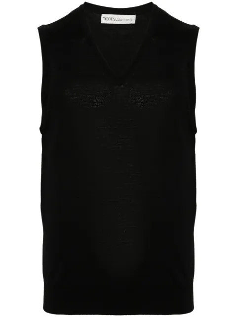MODES GARMENTS sleeveless merino knitted vest Black MGKNIT2