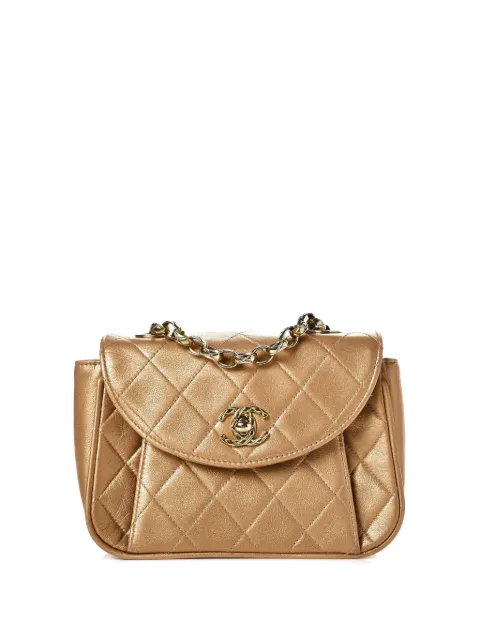 CHANEL Pre-Owned 1991-1994 CC diamond-quilted crossbody bag Gold CHANELMETALLICFLAPGOLD