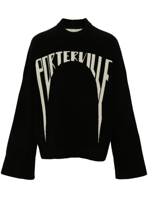 Rick Owens intarsia-knit sweater Black RR02D6699KWV1