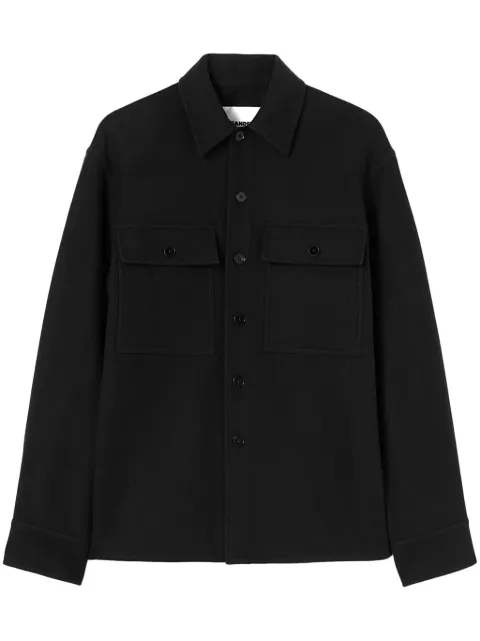Jil Sander long-sleeve wool flannel overshirt Black J40DL0124J40182