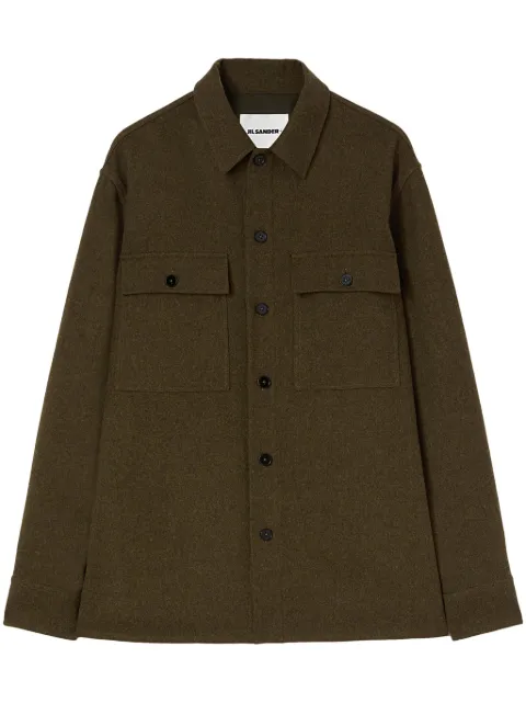 Jil Sander drop-shoulder flannel shirt Brown J47DL0131J40182