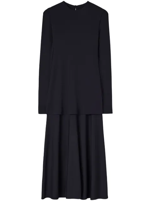 Jil Sander long-sleeve A-line midi dress Blue J04CT0110J65016
