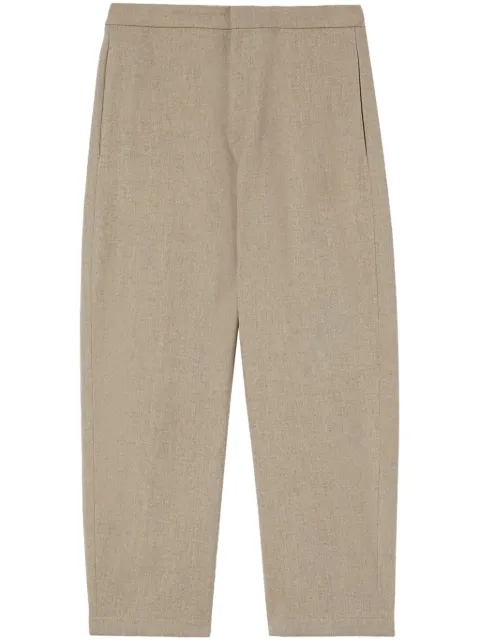 Jil Sander logo-patch wool tapered trousers Neutrals J47KA0233J40182