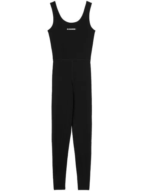 Jil Sander logo-print sleeveless jumpsuit Black J40FP0106J20031