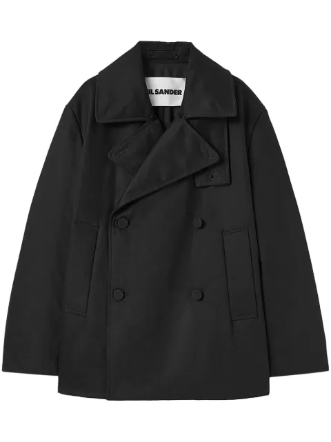 Jil Sander double-breasted cotton coat Black J22AM0106J45257