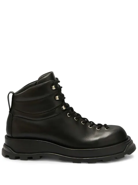 Jil Sander lace-up leather ankle boots Black J50WU0014P4942